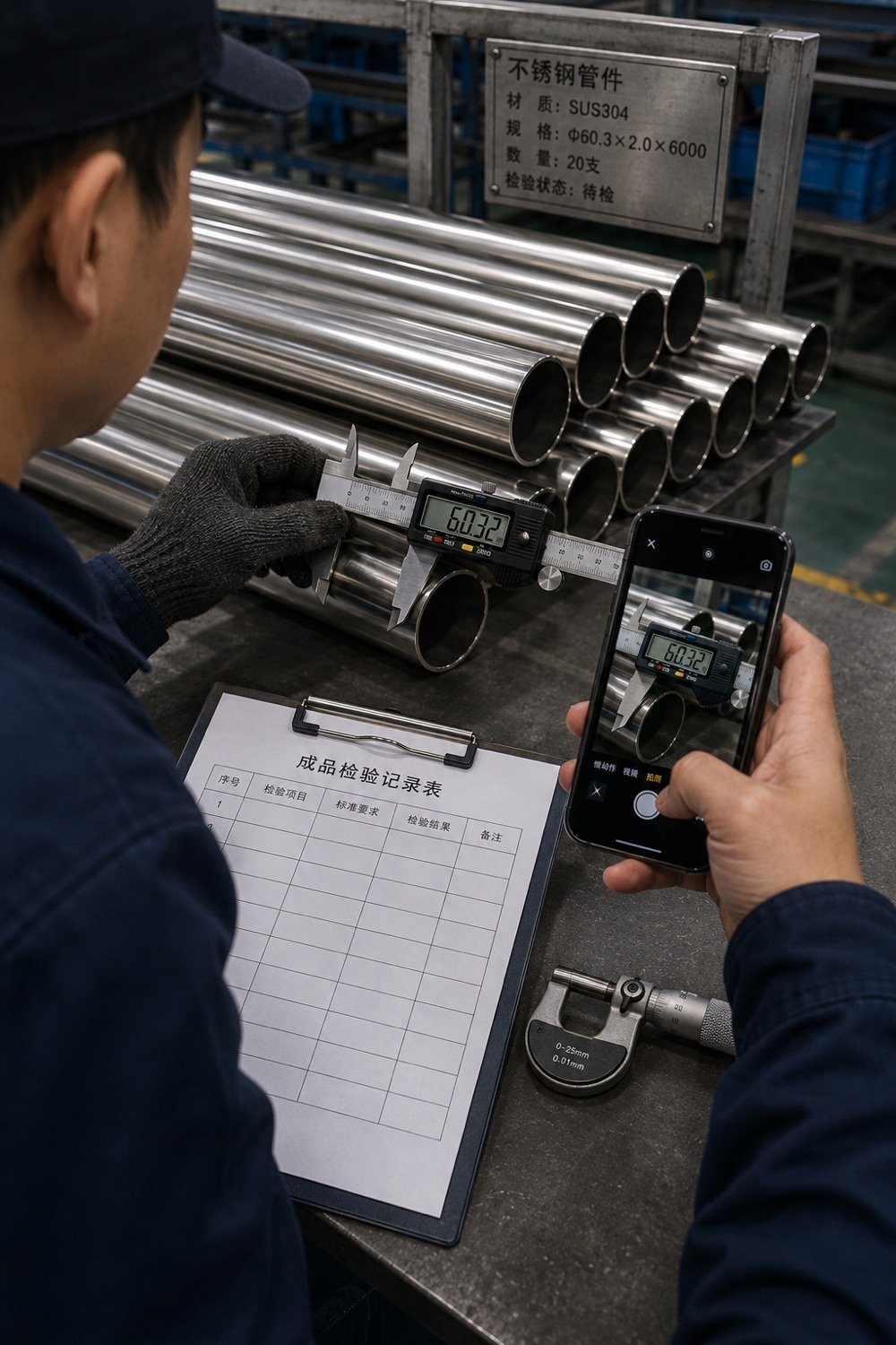 Quality inspection of stainless steel tubes